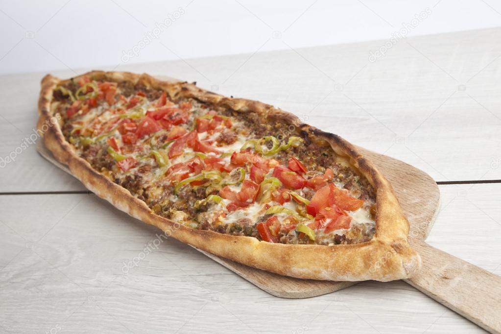 Turkish pide beef and cheese pita