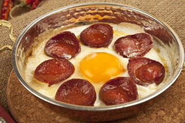 Türk sosis (sucuk) ve yumurta