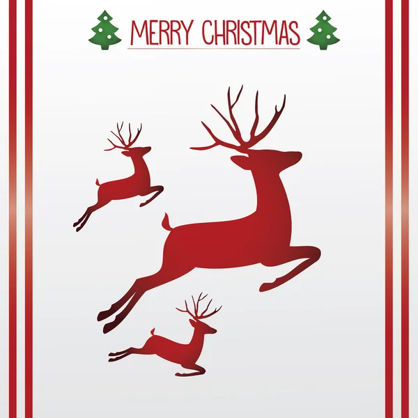 Deer Christmas card — Stock Vector