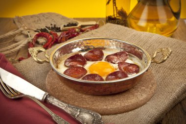 Türk sosis (sucuk) ve yumurta