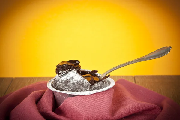 Gorąca czekolada Souffle ciasto (suffle ) — Zdjęcie stockowe