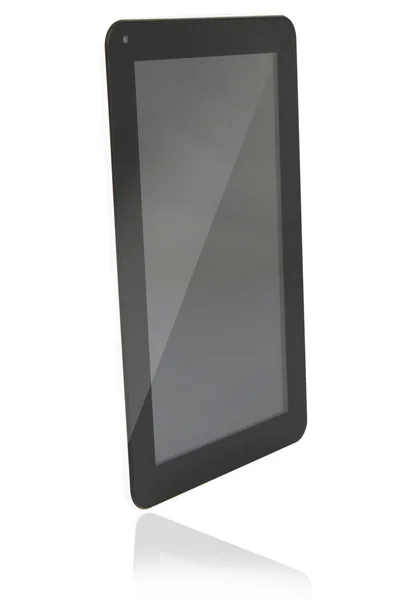 Современный черный планшет, изолированный на белом — стоковое фото