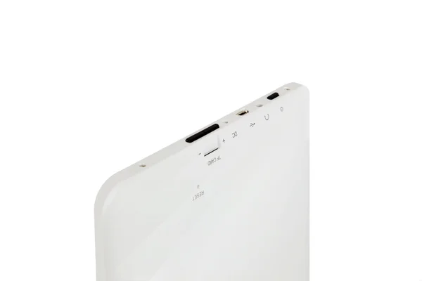 Современный черный планшет, изолированный на белом — стоковое фото