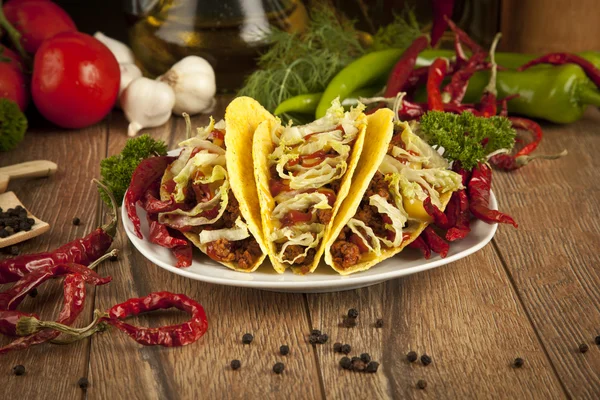 Kuchnia meksykańska Taco — Zdjęcie stockowe