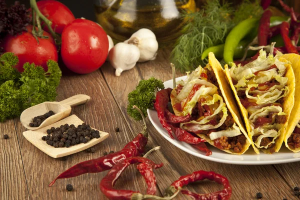 Kuchnia meksykańska Taco — Zdjęcie stockowe