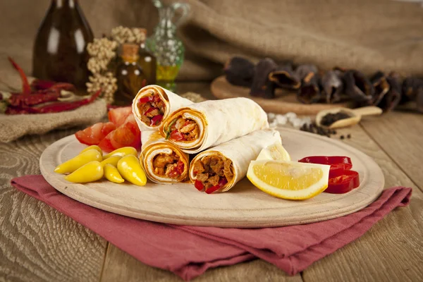 Meat beef tantuni is a kind of traditional turkish kebap — Stock Photo, Image