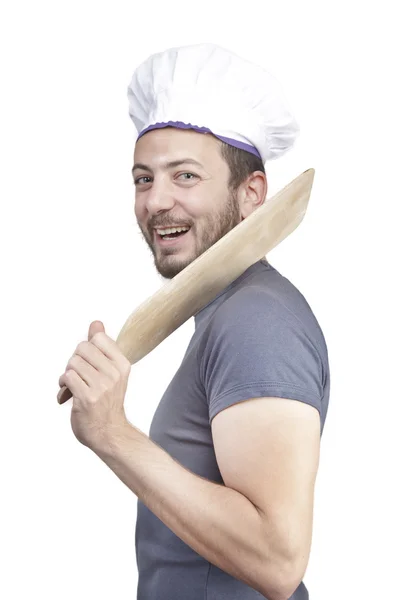 A male chef isolated over white background — Stock Photo, Image