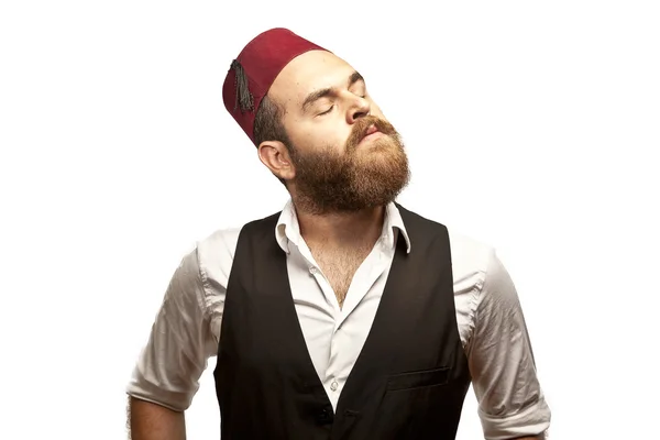 Uomo in tradizionale cappello turco e vestito kabadayi — Foto Stock