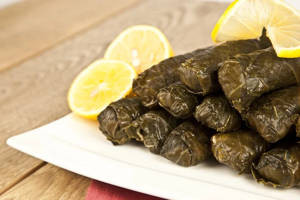 Wrap stuffed with olive oil Ottoman, Turkish and Greek cuisine, the most beautiful appetizer. — Stock Photo, Image