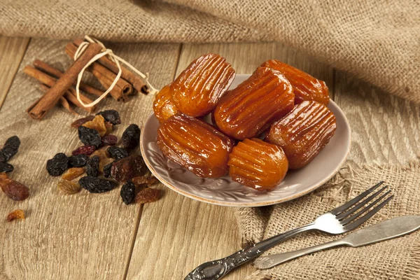 Τουρκικό παραδοσιακό γλυκό που ονομάζεται tulumba — Φωτογραφία Αρχείου