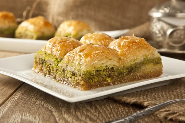 土耳其Ramadan Dessert Baklava，概念背景 — 图库照片#