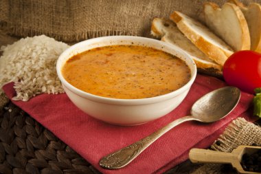 Gıda arka plan Türk çorbası yoğurt çorbası