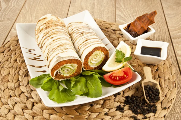Cig kofte σκληρού Shawarma Τουρκικό φαγητό — Φωτογραφία Αρχείου