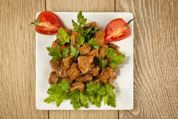 Arnavut Cigeri Turco Comida tradicional fígado albanês — Fotografia de Stock