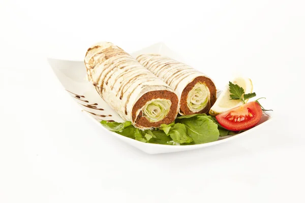 Cig kofte durum shawarma türkisches Essen — Stockfoto