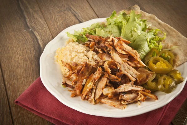 Delicious turkish chicken doner kebab grilled meat Royalty Free Stock Images