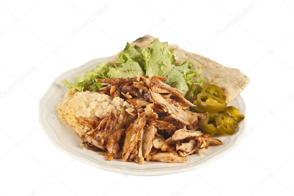 Delicious turkish chicken doner kebab grilled meat — Stock Photo