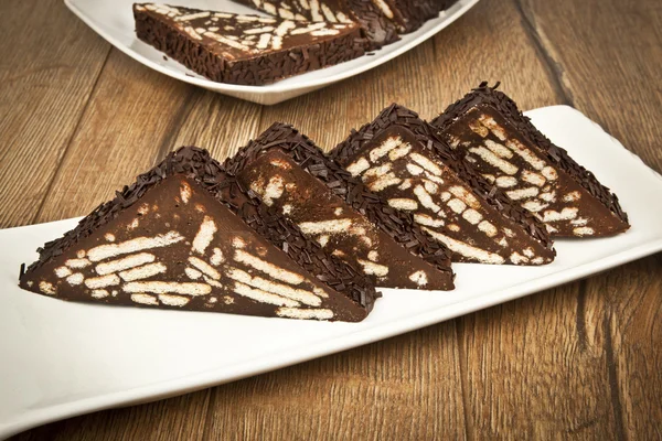 Μωσαϊκά κέικ σοκολάτας και μπισκότου — Φωτογραφία Αρχείου