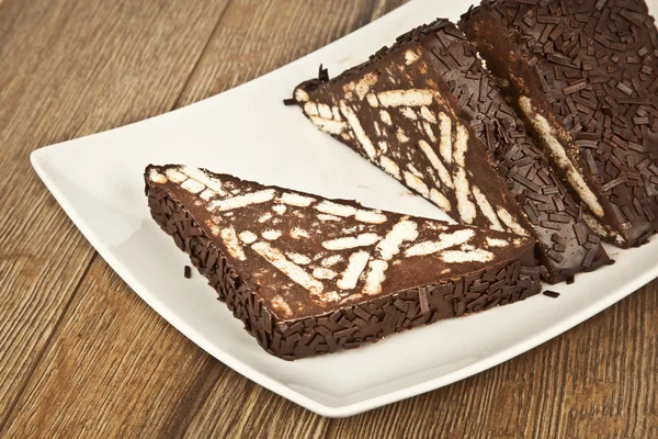 Mosaico Torta al cioccolato e biscotti — Foto Stock