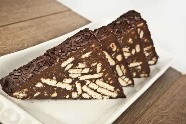 Mosaico Torta al cioccolato e biscotti — Foto Stock