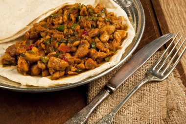 Lezzetli Türk tavuk kebap ızgara kavurma et