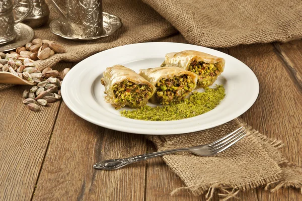 Turecki deser Ramadan Baklava z tłem koncepcyjnym — Zdjęcie stockowe