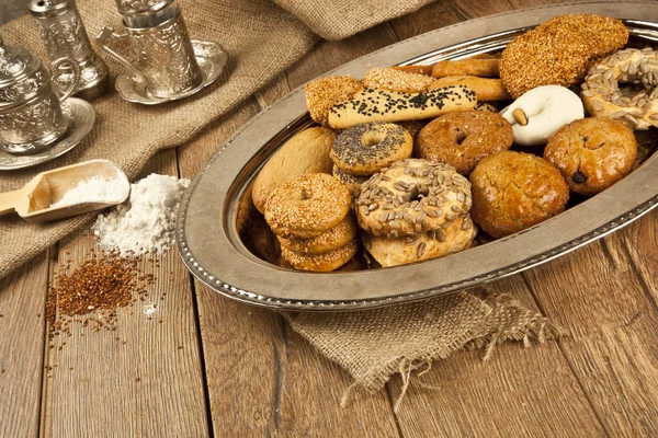 Turkse zelfgemaakte zoete en hartige koekjes - tatli tuzlu kurabiye — Stockfoto