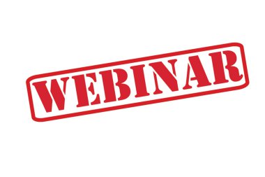 Webinar kırmızı lastik damgası vektör beyaz bir arka plan üzerinde.