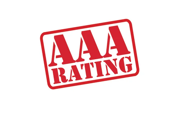 AAA RATING red Rubber Stamp vector over a white background. — Stock Vector