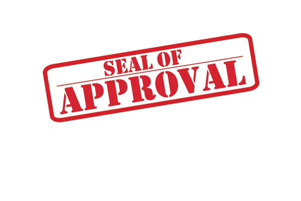 SEAL OF APPROVAL red Rubber Stamp vector over a white background. — Stock Vector