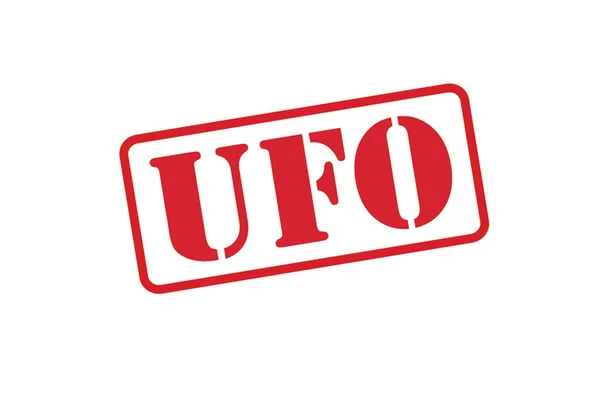 UFO červené razítko vektor na bílém pozadí. — Stockový vektor