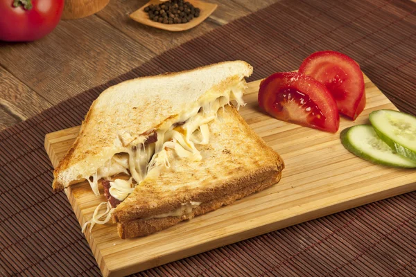 Toasted cheddar cheese sandwich turkish toast — Stock Photo, Image