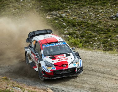 Cabeceiras, Portekiz - 22 Mayıs 2021: 69 Kale ROVANPERA (FIN), Jonne HALTUNEN (FIN), TOYOTA GAZOO RING WRT, TOYOTA Yaris WRC, WRC