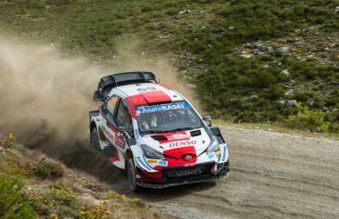 Cabeceiras, Portekiz - 22 Mayıs 2021: 69 Kale ROVANPERA (FIN), Jonne HALTUNEN (FIN), TOYOTA GAZOO RING WRT, TOYOTA Yaris WRC, WRC