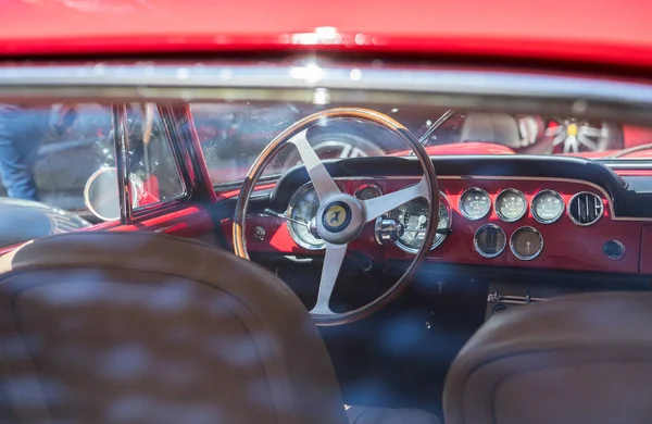 Caramulo Πορτογαλία Σεπτεμβρίου 2021 Vintage Ferrari Cockpit View Caramulo Motorfestival — Φωτογραφία Αρχείου