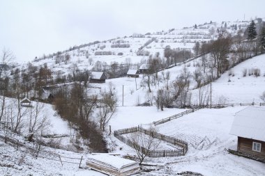 Ukrayna köyünde kış