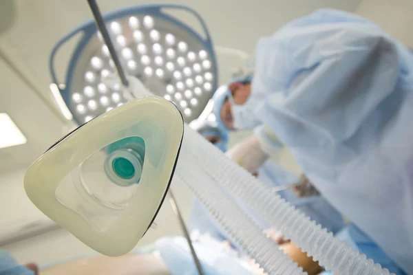 Anesthesia Mask And Doctor — Stock Photo, Image