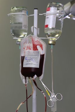 Donated blood transfusion clipart