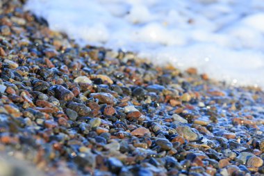 Çakıl plaj yakın çekim