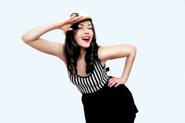 Pin up girl sailor — Stock Photo, Image