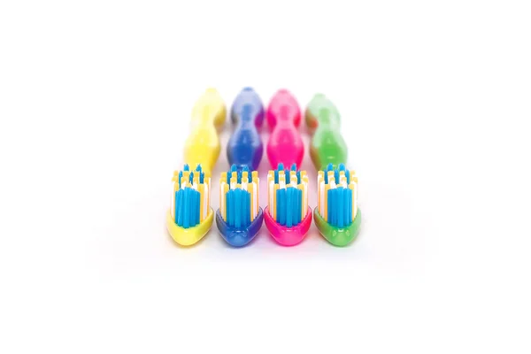 Establecer cepillos de dientes de colores — Foto de Stock