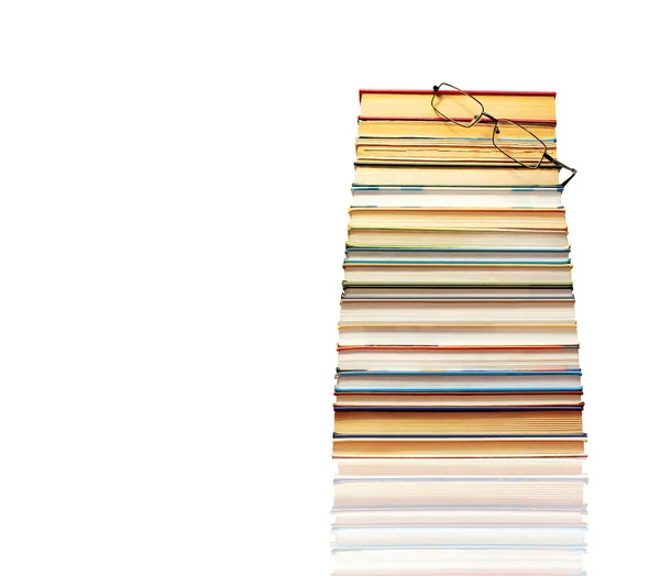 Stack of books and glasses — Stock Photo, Image