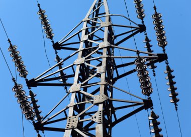 Line of electric transmission, tower clipart
