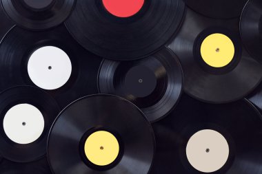 birçok vinil diskler, müzikal arka plan