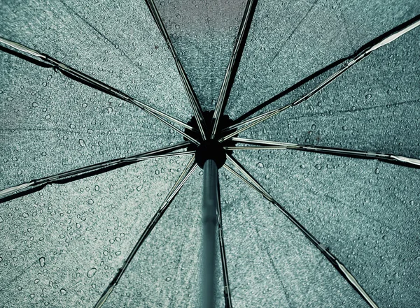 Umbrella inside, dripping rain — Stock Photo, Image