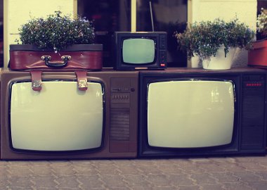 Vintage retro eski tv seti