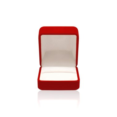 Empty red box for ring on a white background clipart