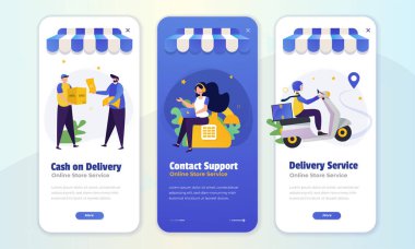 Ekrandaki çevrimiçi alışveriş hizmeti konsepti