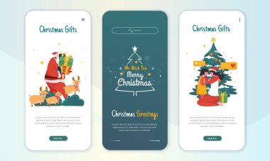 Noel hediyesi illüstrasyonu Ekranda Noel tebrikleri