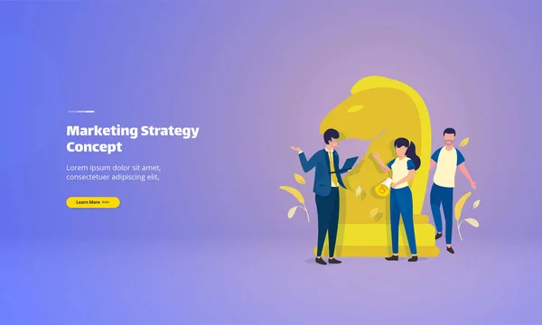 Marketing Team Bespreken Planning Strategie Promotie Illustratie Concept — Stockvector